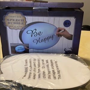 New in box. Speech Bubble light box